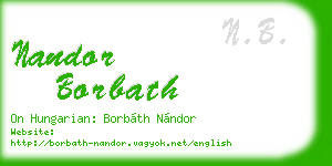 nandor borbath business card